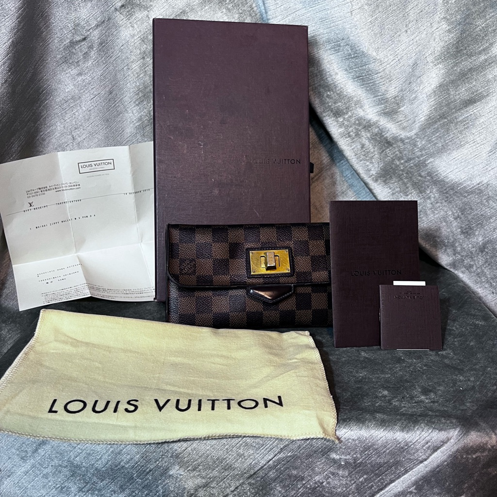 Louis Vuitton Damier Portefeuille Long Wallet W/Coa, Box & Dust Cover,